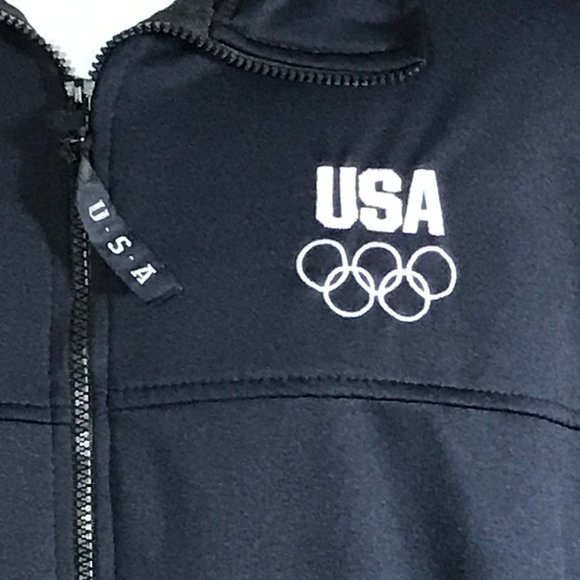 USA Olympics Men's Full Zip Up Navy Blue Jacket - Picture 2 of 6